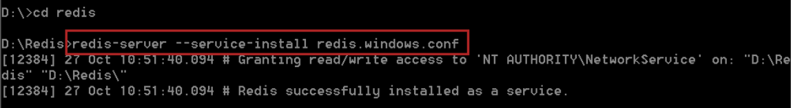 Redis安装成windows服务