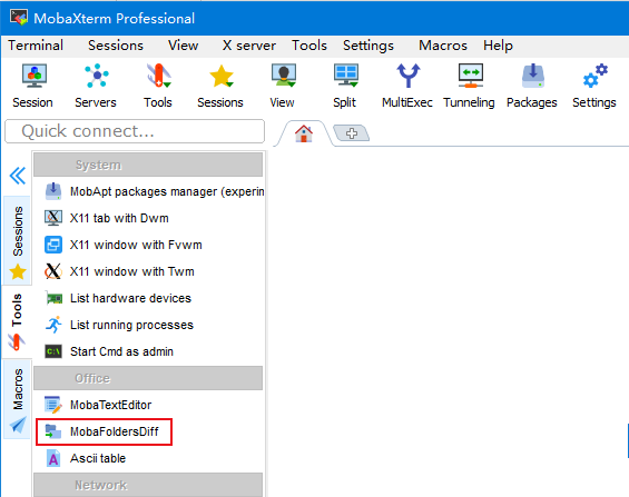 MobaXterm 的 MobaFoldersDiff 工具比较目录