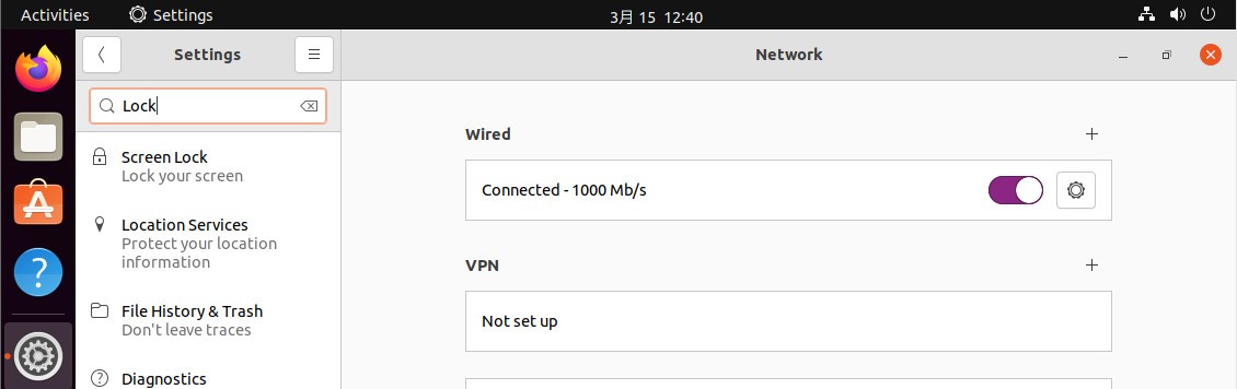 Ubuntu21.10设置锁屏时间