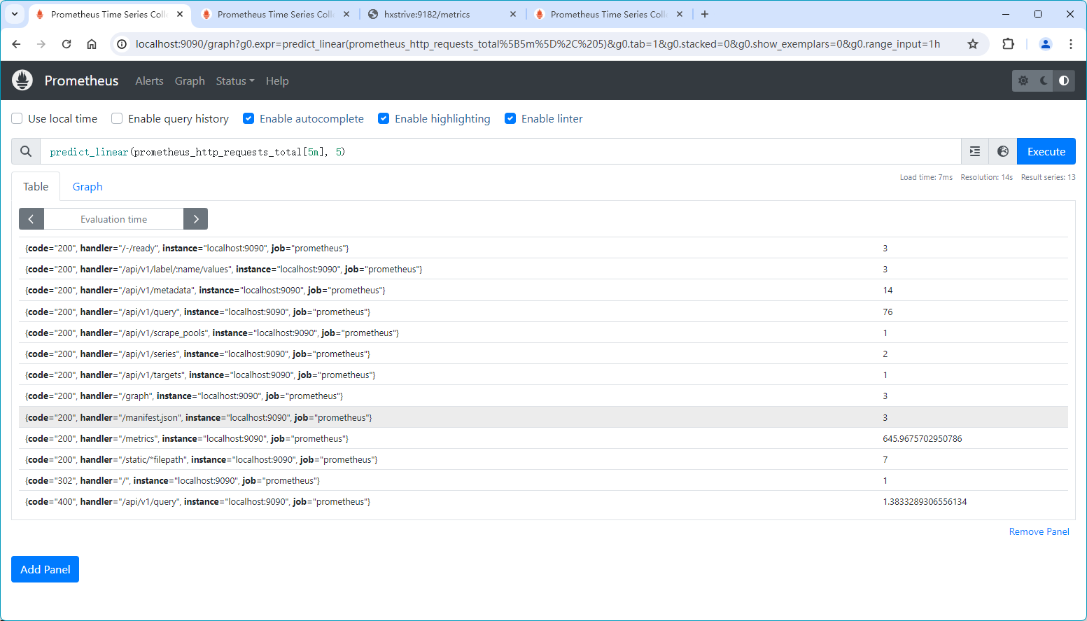 Prometheus 内置函数：predict_linear() 用于进行线性预测