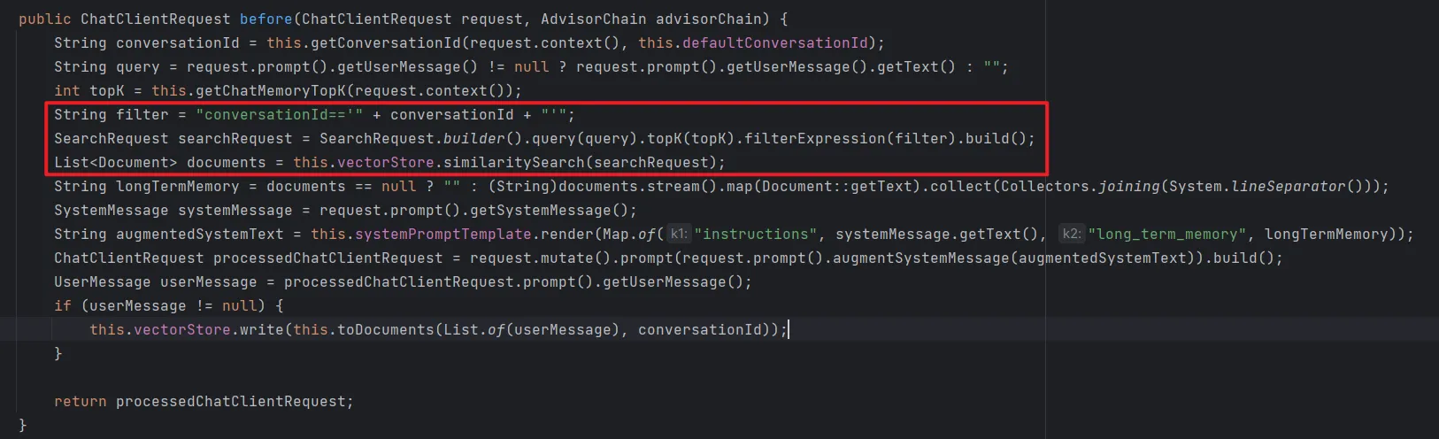 VectorStoreChatMemoryAdvisor 向量存储聊天历史