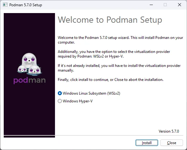 Podman 快速安装:Windows