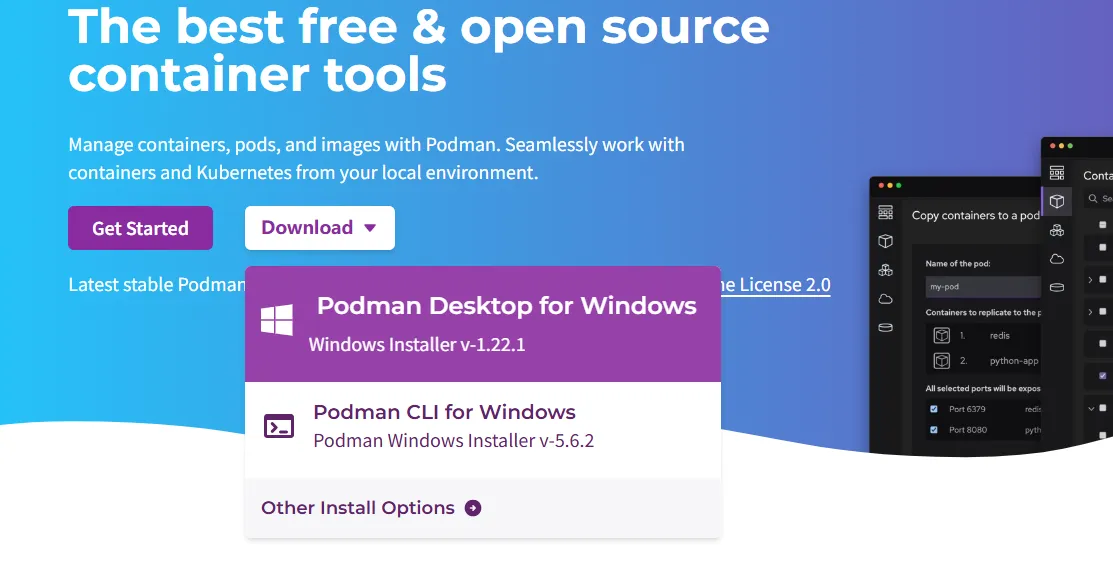 Podman Desktop 跨平台图形化管理工具