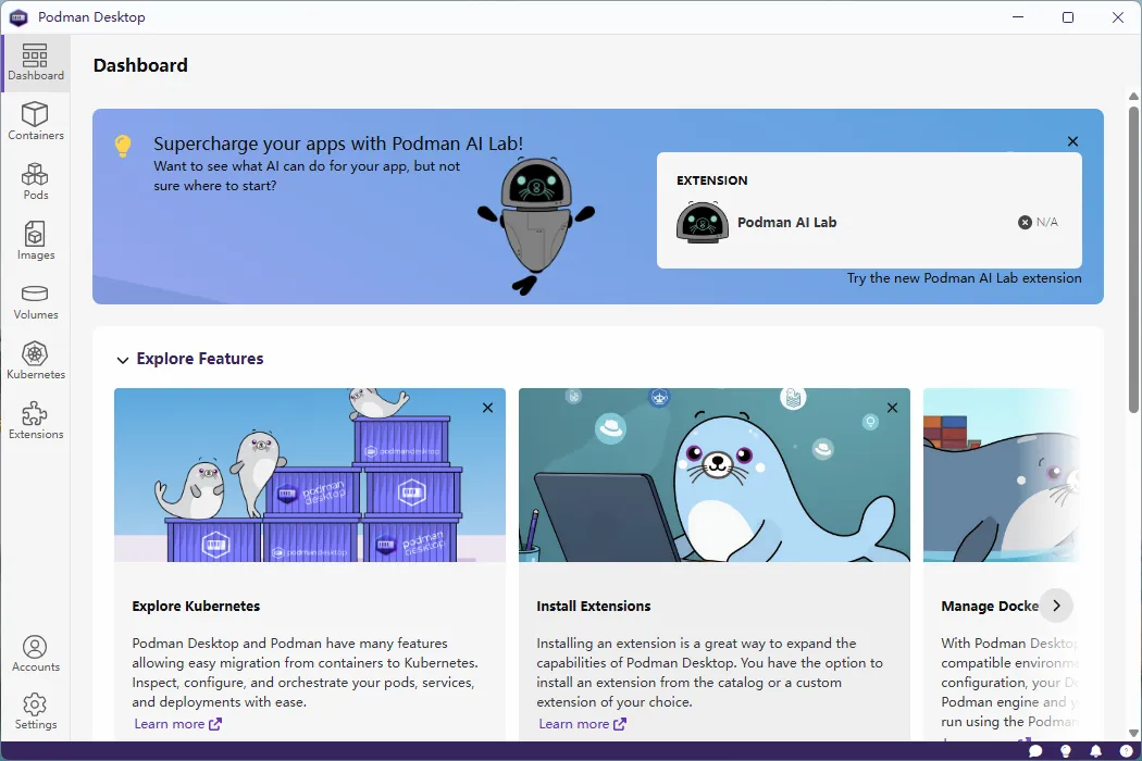 Podman Desktop 跨平台图形化管理工具