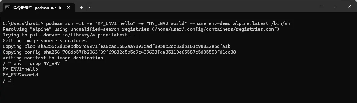 Podman 创建启动容器