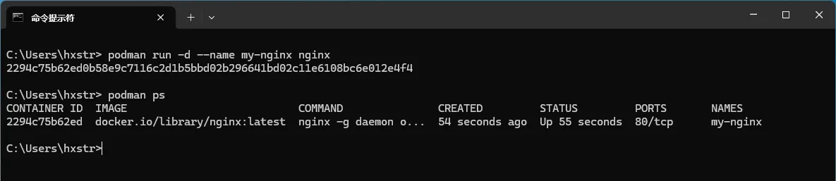Podman 创建启动容器