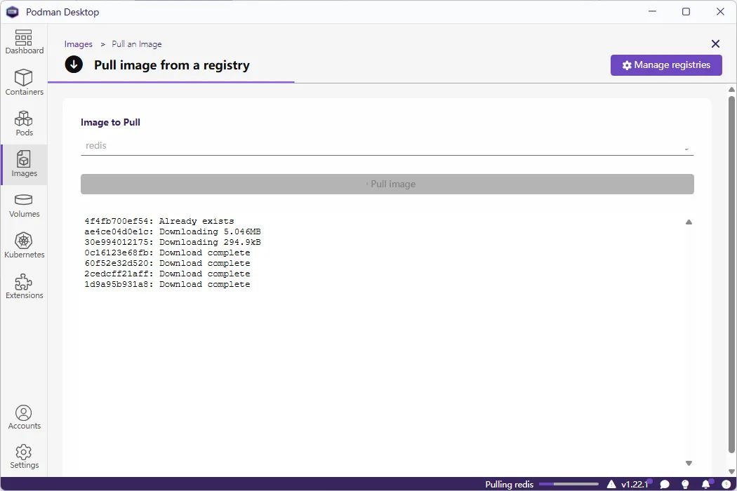 Podman Desktop 镜像 Images