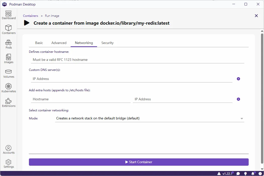 Podman Desktop 容器 Containers