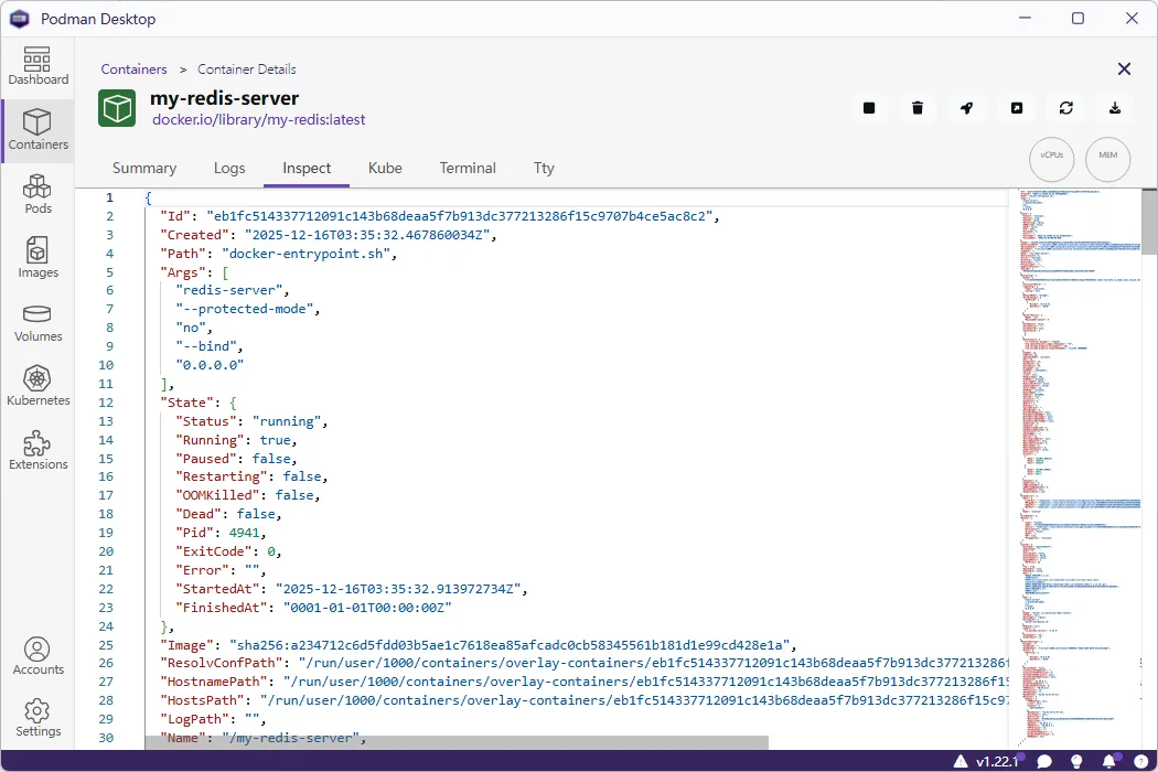 Podman Desktop 容器 Containers