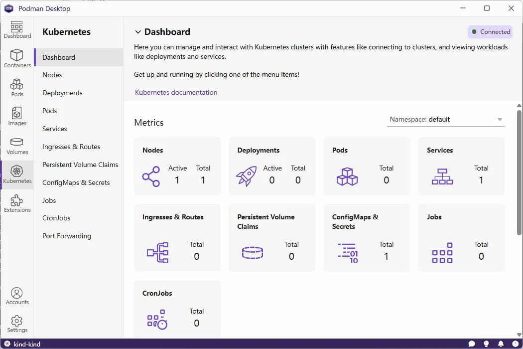 Podman Desktop 使用 Kubernetes
