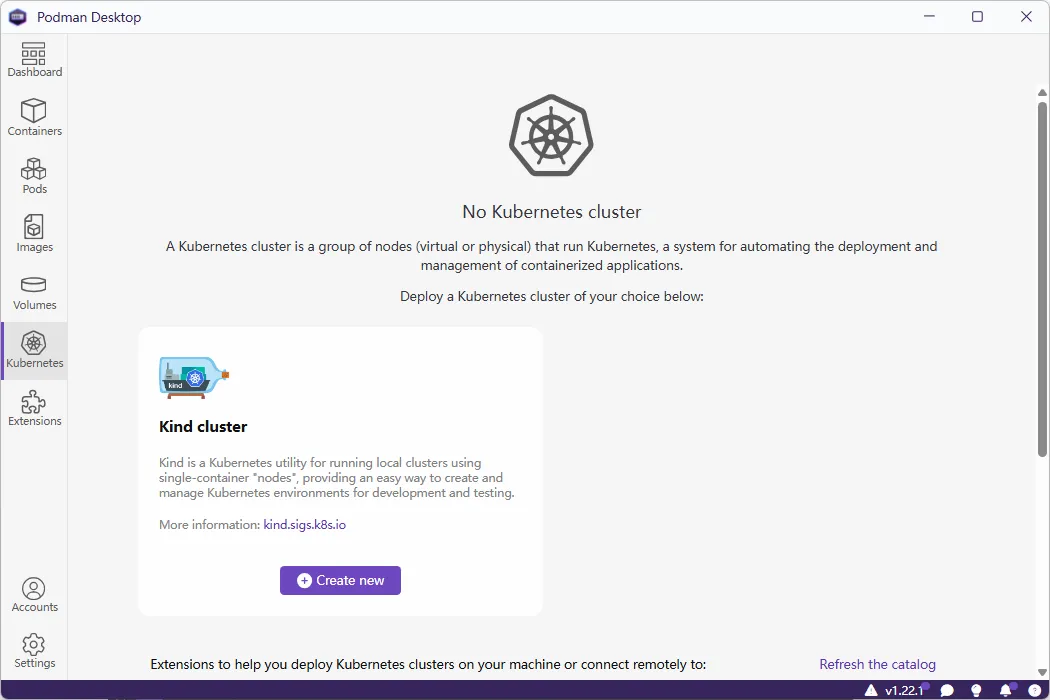 Podman Desktop 使用 Kubernetes