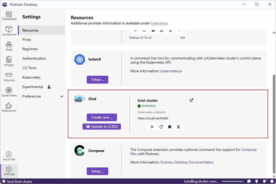 Podman Desktop 使用 Kubernetes