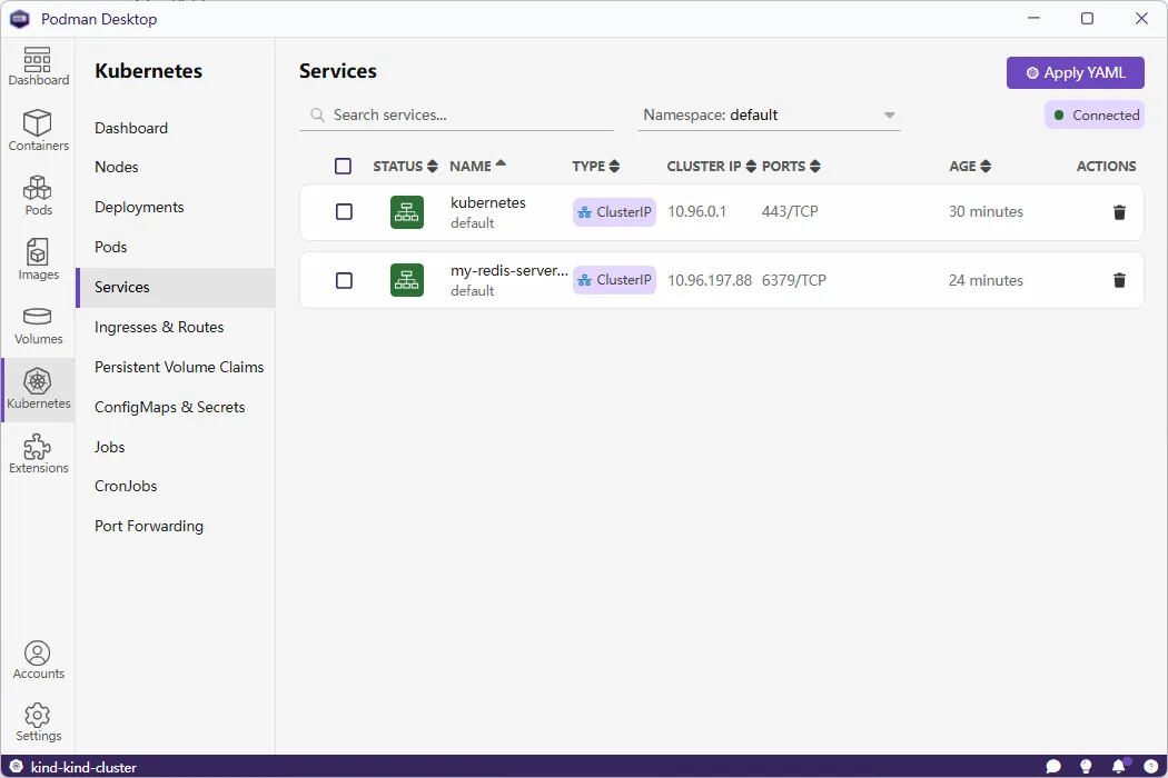 Podman Desktop 使用 Kubernetes