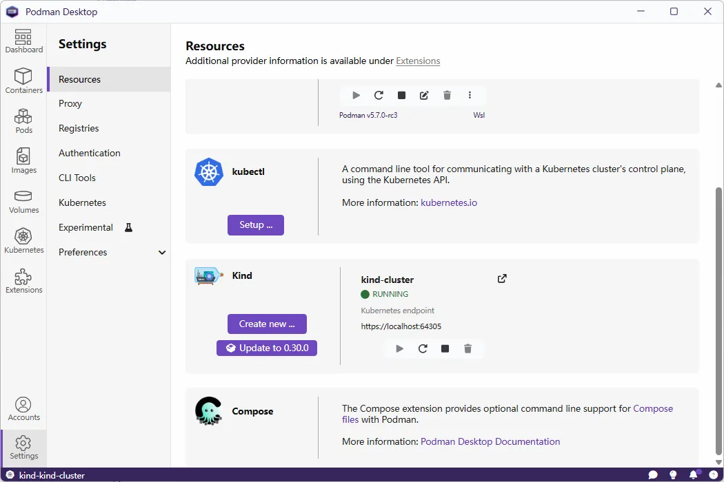 Podman Desktop 使用 Kubernetes
