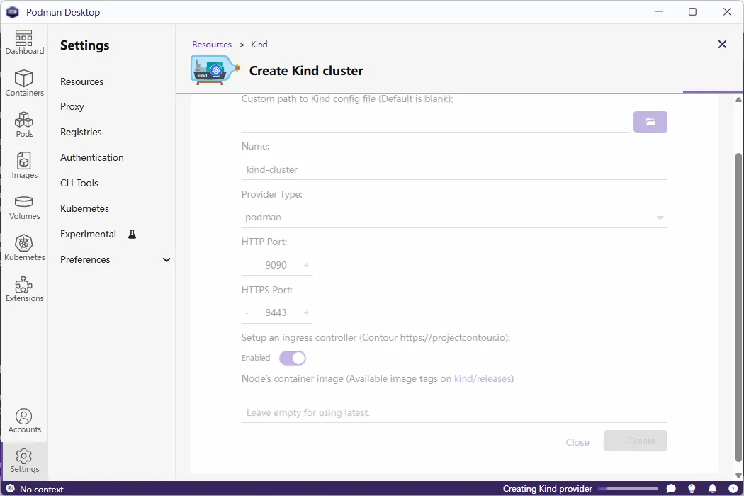 Podman Desktop 使用 Kubernetes